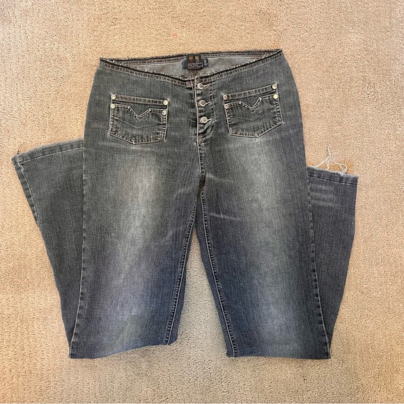 Y2K Garage Low Flared Rise Jeans - Picture 2 of 8